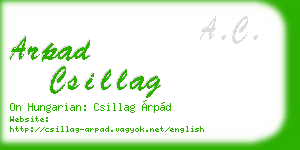 arpad csillag business card